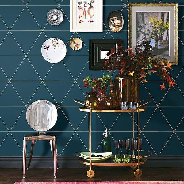 A Street Prints Twilight Teal Geometric Wallpaper