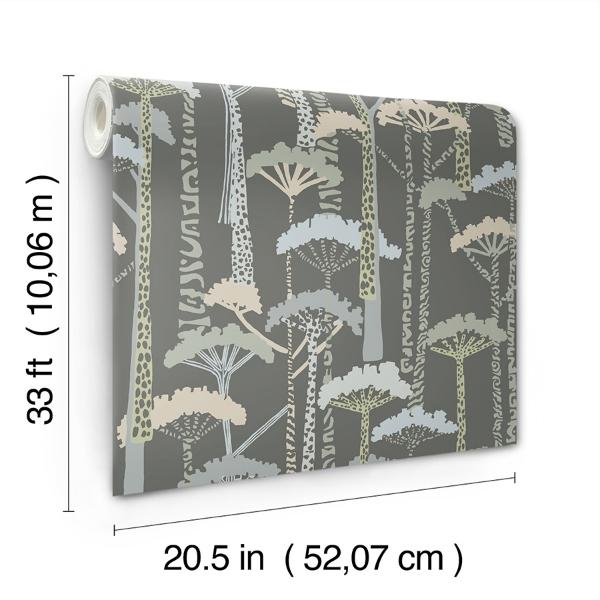 A Street Prints Unify Aqua Forest Wallpaper