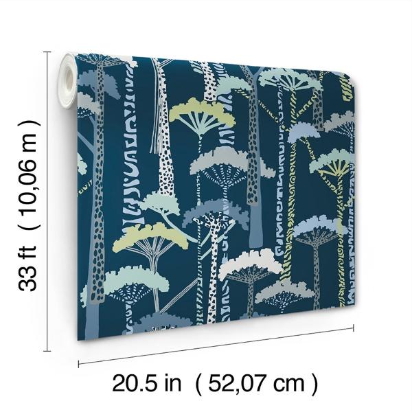 A Street Prints Unify Indigo Forest Wallpaper