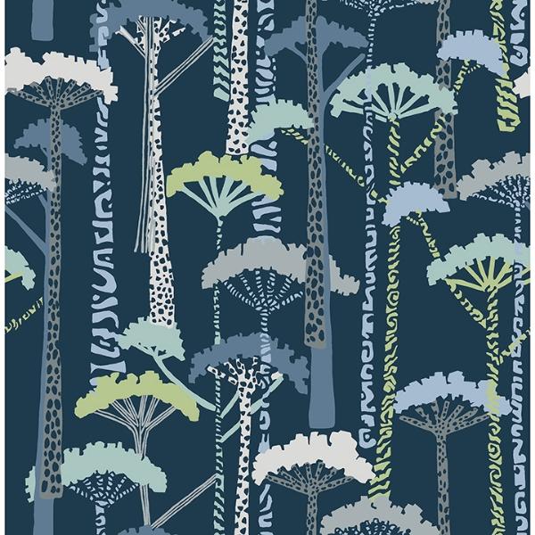 a street prints Unify Indigo Forest Wallpaper