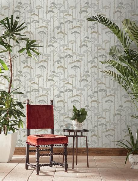 A Street Prints Unify Metallic Forest Wallpaper