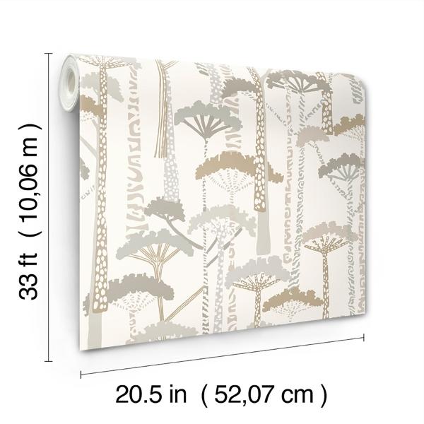 A Street Prints Unify Metallic Forest Wallpaper