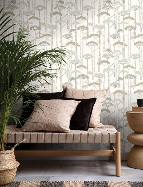 A Street Prints Unify Metallic Forest Wallpaper