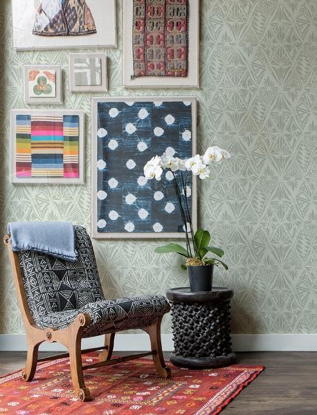 A Street Prints Urbane Sage Diamonds Wallpaper