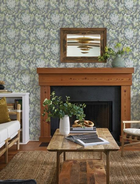 A Street Prints Valdivian Aqua Floral Wallpaper