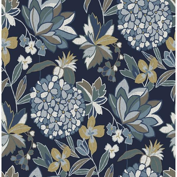 a street prints Valdivian Indigo Floral Wallpaper