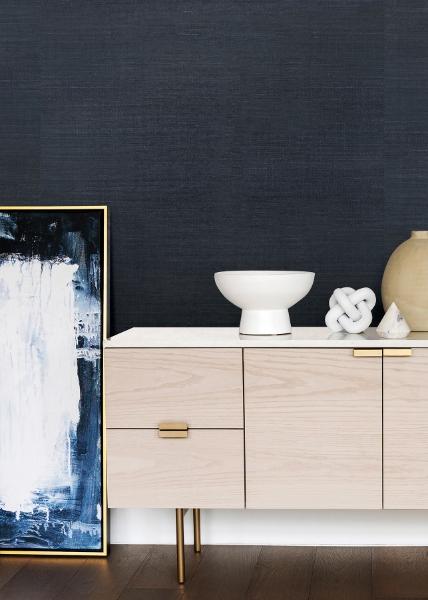 A Street Prints Victoria Indigo Sisal Wallpaper