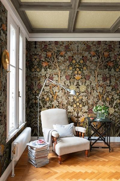 A Street Prints Vine Embroidery Green Wall Mural