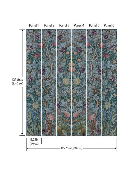 A Street Prints Vine Embroidery Teal Wall Mural