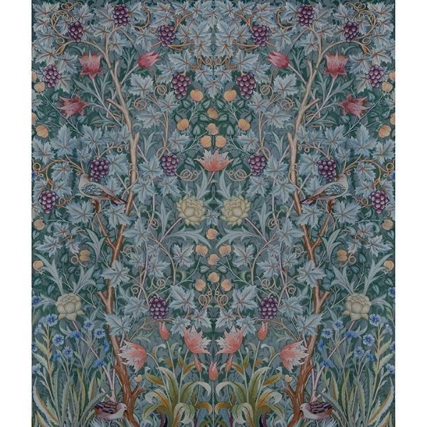 a street prints Vine Embroidery Teal Wall Mural