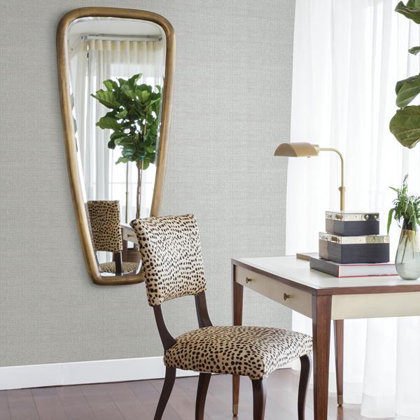 A Street Prints Wancahi Grey Grasscloth Wallpaper