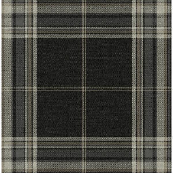 a street prints Westley Black Plaid Wallpaper