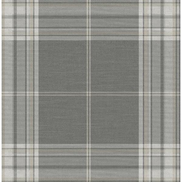 a street prints Westley Grey Plaid Wallpaper