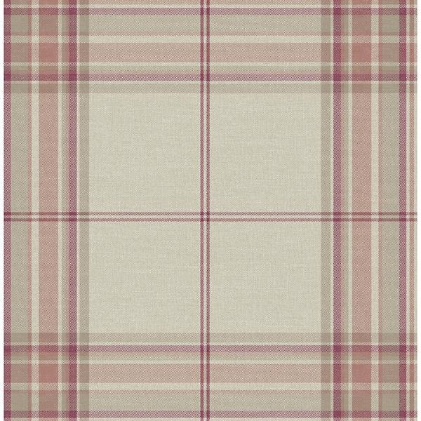 a street prints Westley Magenta Plaid Wallpaper
