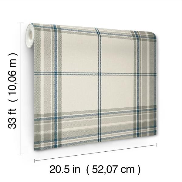 A Street Prints Westley Moss Plaid Wallpaper