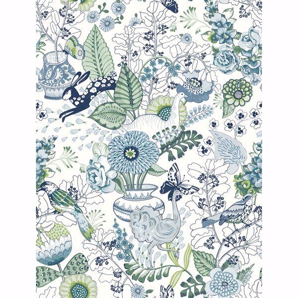 a street prints Whimsy Blue Fauna Wallpaper