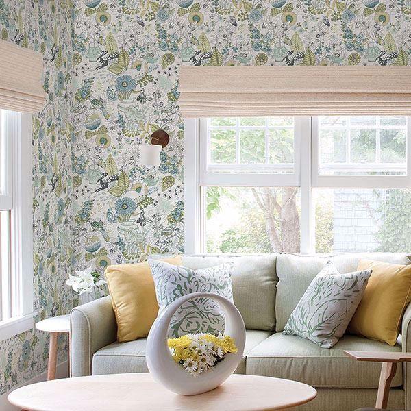 A Street Prints Whimsy Green Fauna Wallpaper