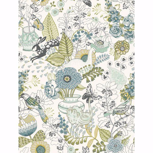 a street prints Whimsy Green Fauna Wallpaper