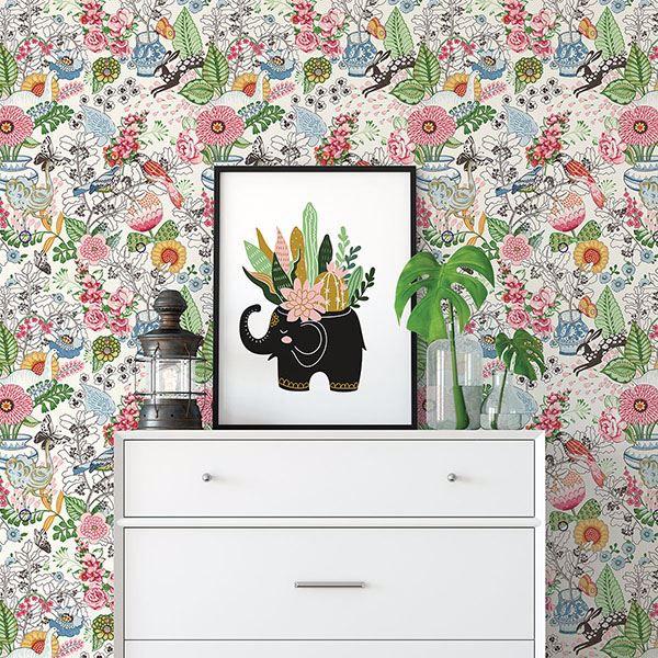 A Street Prints Whimsy Multicolor Fauna Wallpaper