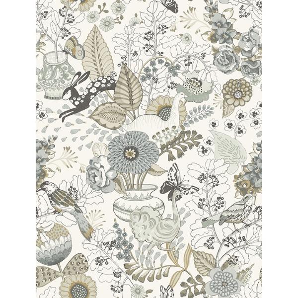 a street prints Whimsy Neutral Fauna Wallpaper