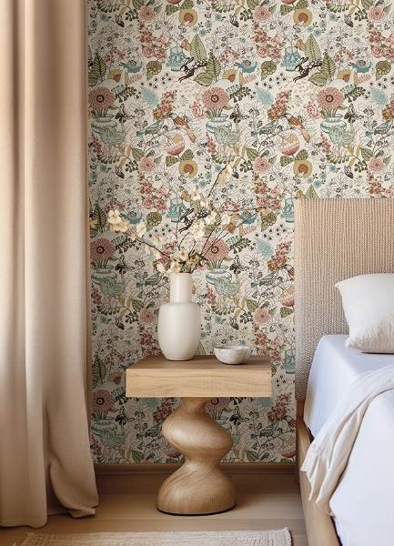 A Street Prints Whimsy Pink Fauna Wallpaper