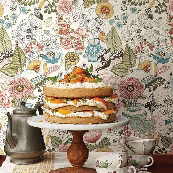 A Street Prints Whimsy Pink Fauna Wallpaper