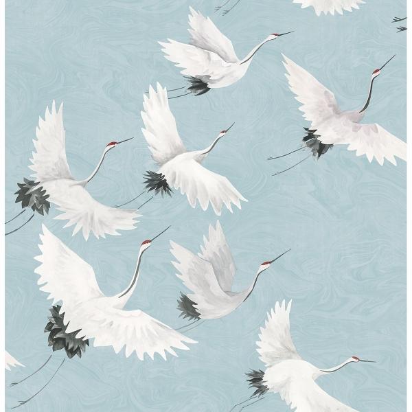 a street prints Windsong Blue Crane Wallpaper