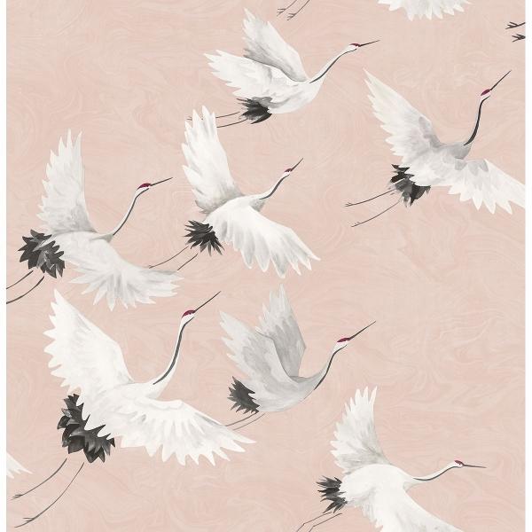 a street prints Windsong Pink Crane Wallpaper