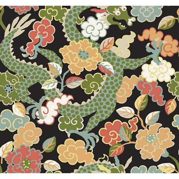 a street prints Yanci Green Dragon Wallpaper
