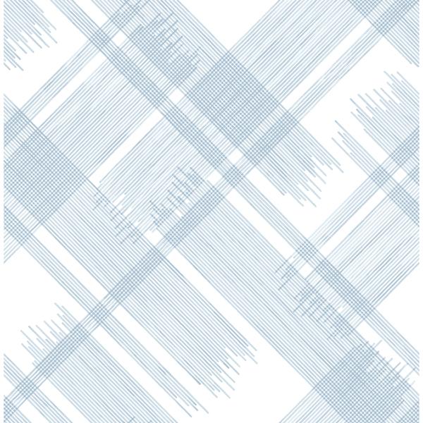 a street prints Zag Blue Modern Plaid Wallpaper