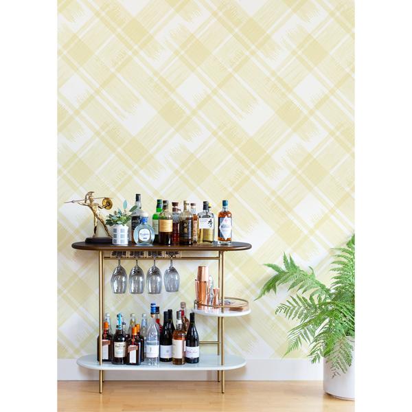 A Street Prints Zag Yellow Modern Plaid Wallpaper
