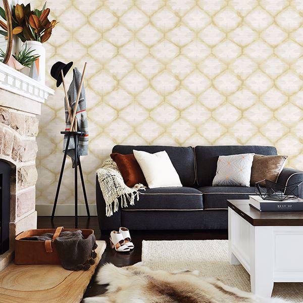 A Street Prints Zanzibar Gold Shibori Wallpaper