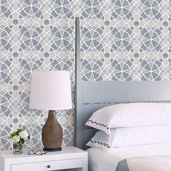 A Street Prints Zazen Blue Geometric Wallpaper