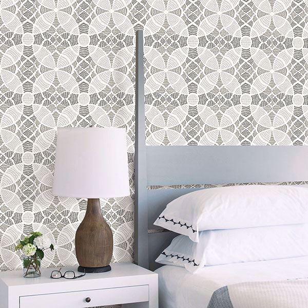 A Street Prints Zazen Grey Geometric Wallpaper