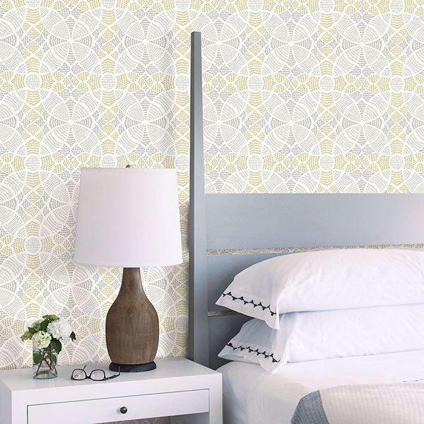 A Street Prints Zazen Yellow Geometric Wallpaper