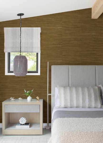 A Street Prints Zhilan Brown Grasscloth Wallpaper