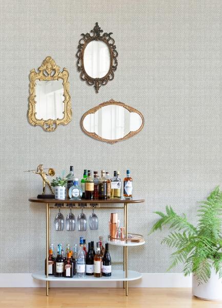 A Street Prints Zia Grey Basketweave Wallpaper