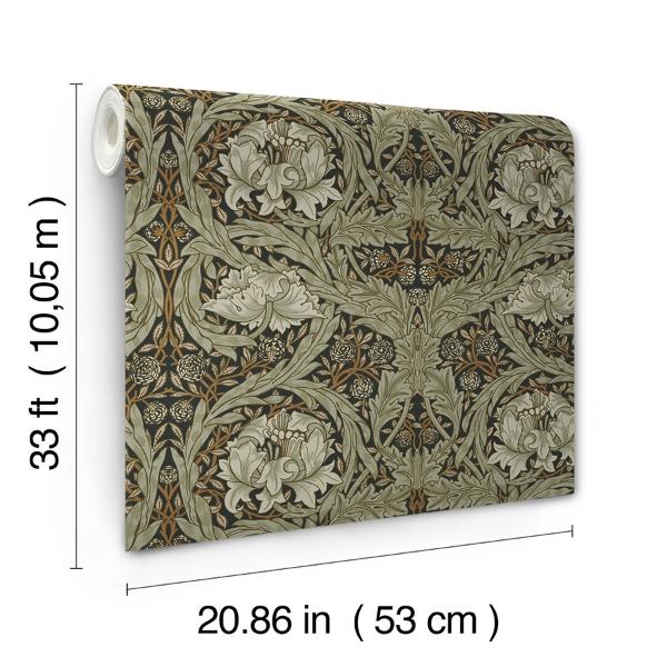 A Street Prints African Marigold Black Floral Wallpaper