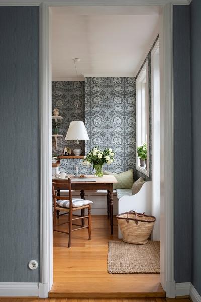 A Street Prints African Marigold Dark Blue Floral Wallpaper