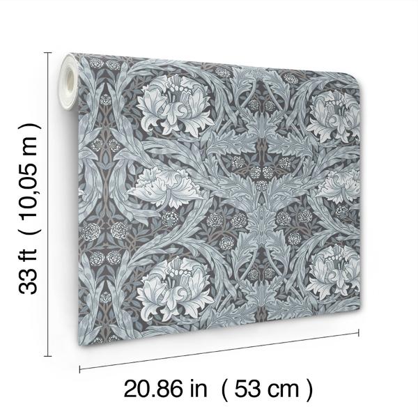 A Street Prints African Marigold Dark Blue Floral Wallpaper