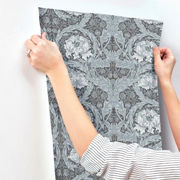 A Street Prints African Marigold Dark Blue Floral Wallpaper