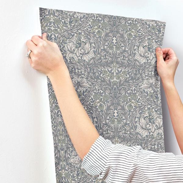 A Street Prints African Marigold Grey Floral Wallpaper