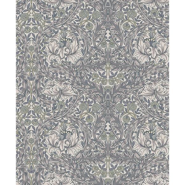 a street prints African Marigold Grey Floral Wallpaper