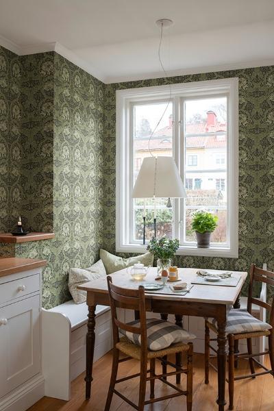 A Street Prints African Marigold Sea Green Floral Wallpaper