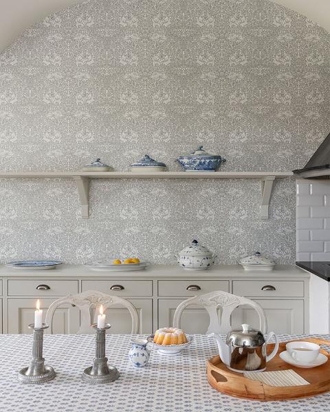 A Street Prints African Marigold White Floral Wallpaper