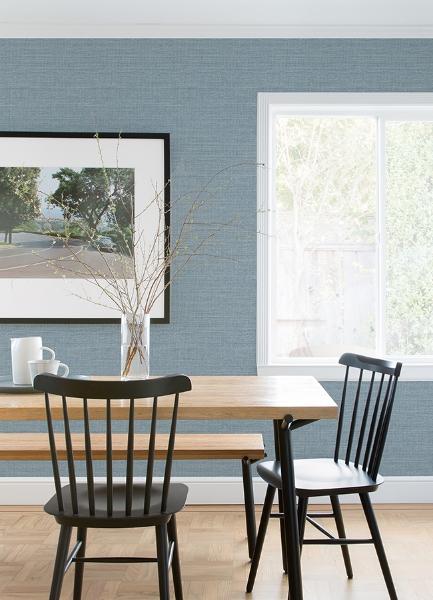 A Street Prints Agave Denim Faux Grasscloth Wallpaper