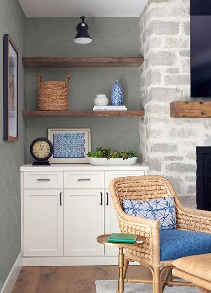 A Street Prints Agave Dove Faux Grasscloth Wallpaper