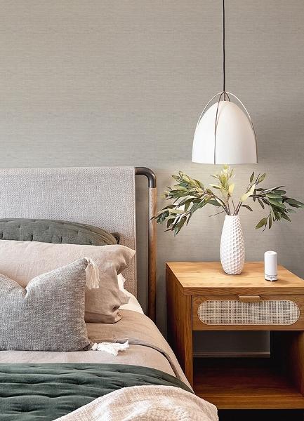 A Street Prints Agave Dove Faux Grasscloth Wallpaper