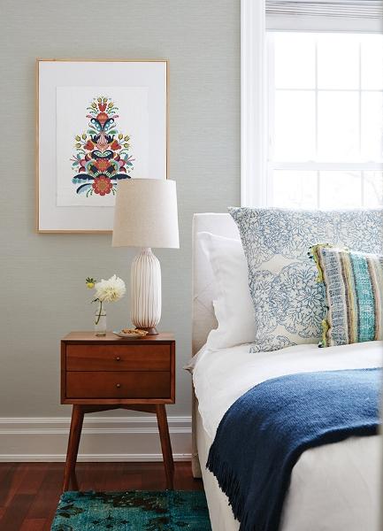 A Street Prints Agave Light Blue Faux Grasscloth Wallpaper