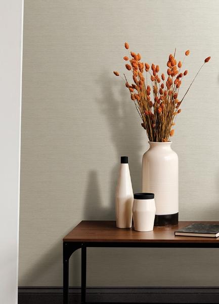 A Street Prints Agave Light Grey Faux Grasscloth Wallpaper